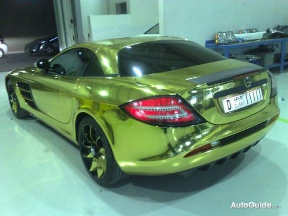 Gold Mercedes SLR McLaren - Exotic Cars