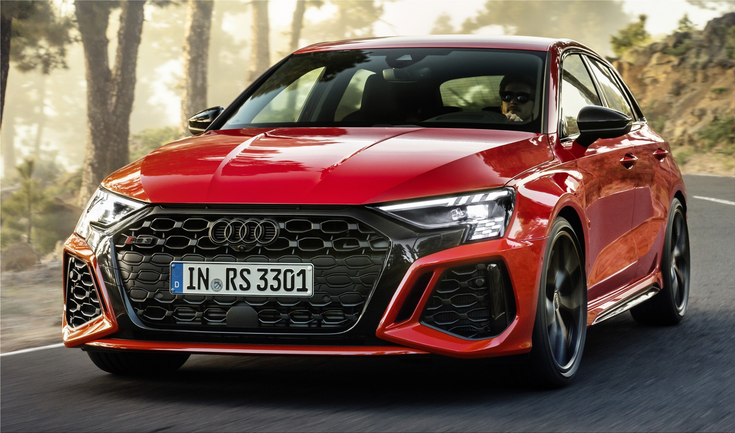 The new Audi RS 3 compact sports car with 400 hp and 500 Nm Spare Wheel