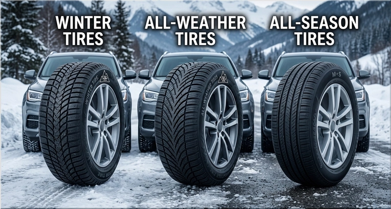 Winter tires vs all-season tires vs all-weather tires