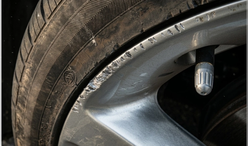 Curb-rash on wheels