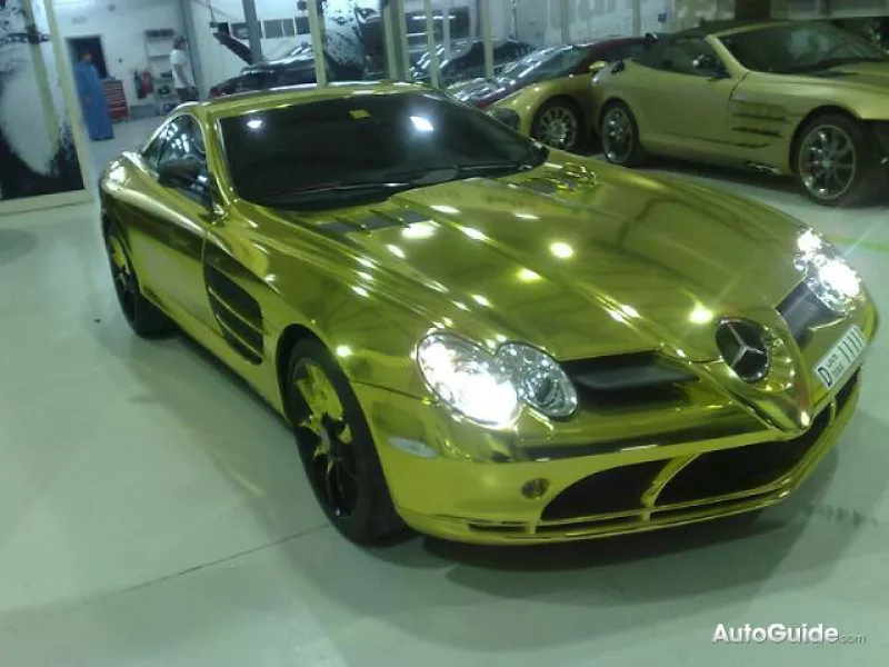 Gold Mercedes SLR McLaren - Exotic Cars