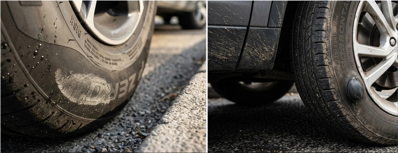 Tire sidewall damage