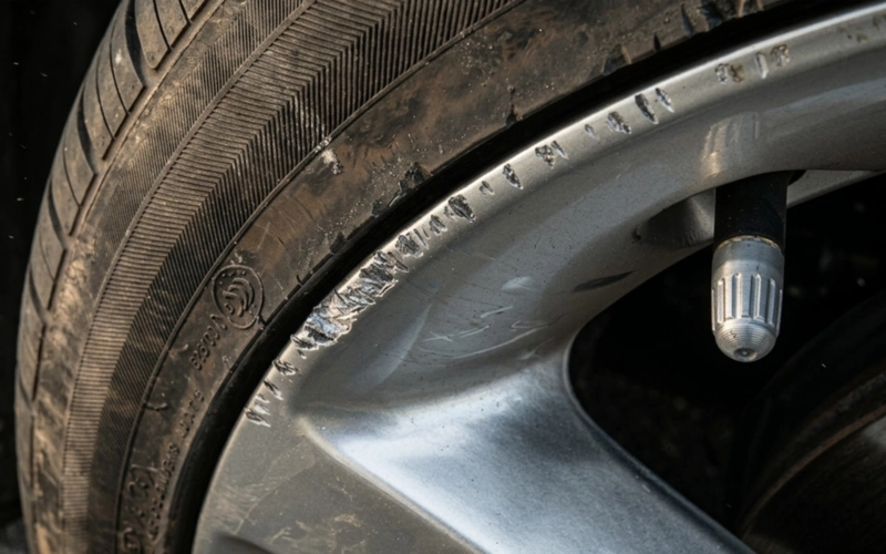 Curb-rash on wheels