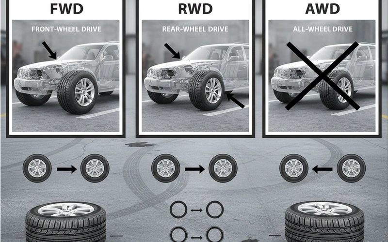 Tire rotation patterns: FWD, RWD, AWD