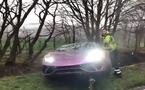 Lamborghini Huracan abandoned in a ditch