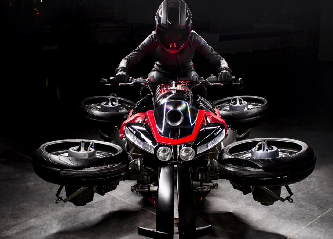 Lazareth's flying motorcycle - "La Moto Volante"